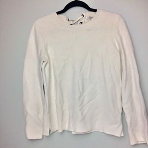Madewell Lace-Back White Sweatshirt